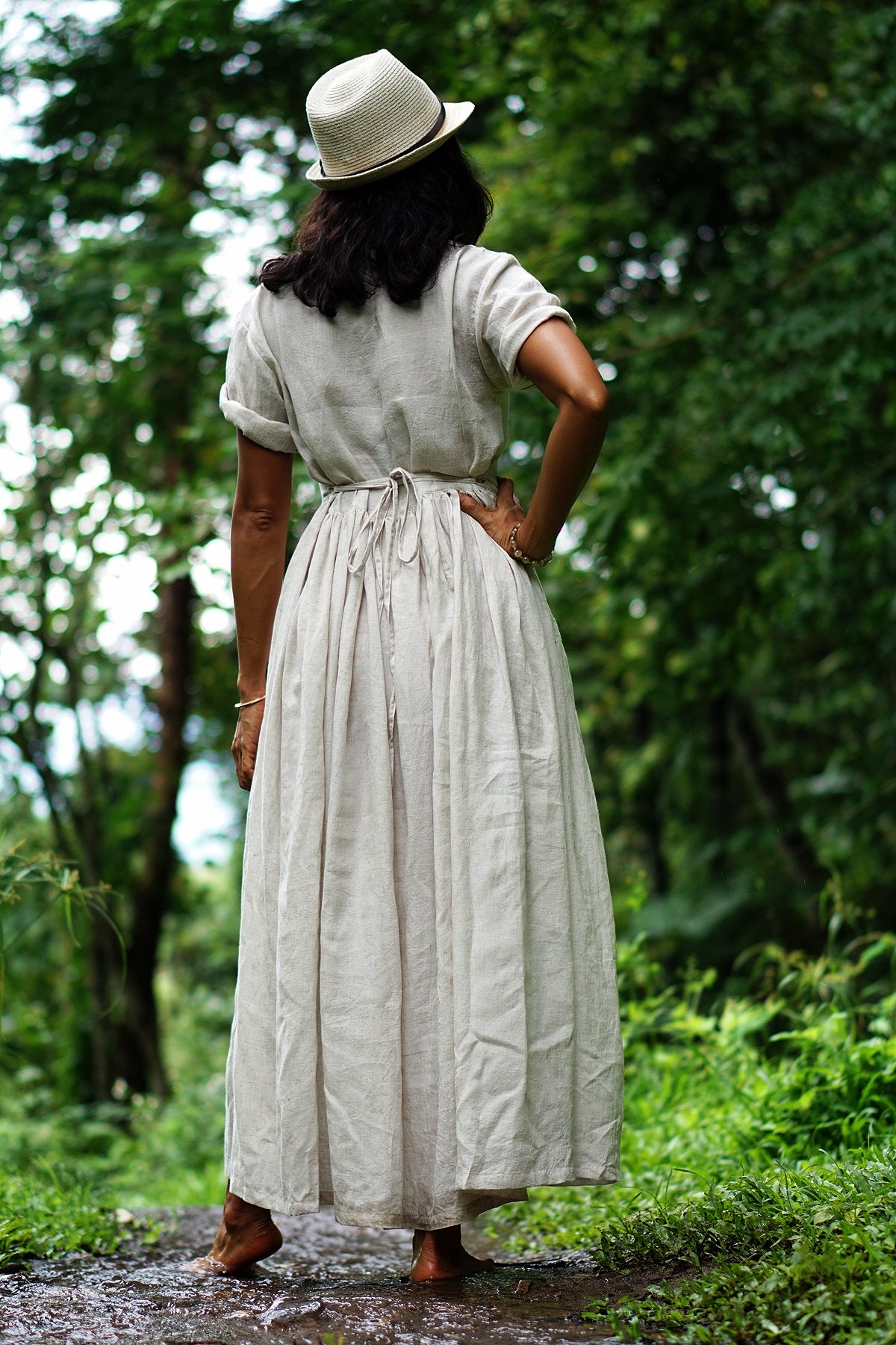 Summer Dress Flare Dress White Bohemian Dress Natural | Etsy