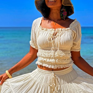 Women Cream Top, Summer Top, Bohemian Top, Festival Top, Women Cotton Top, Women Top, Boho Top, Boho Cream Top, Summer Cream Top, Summer