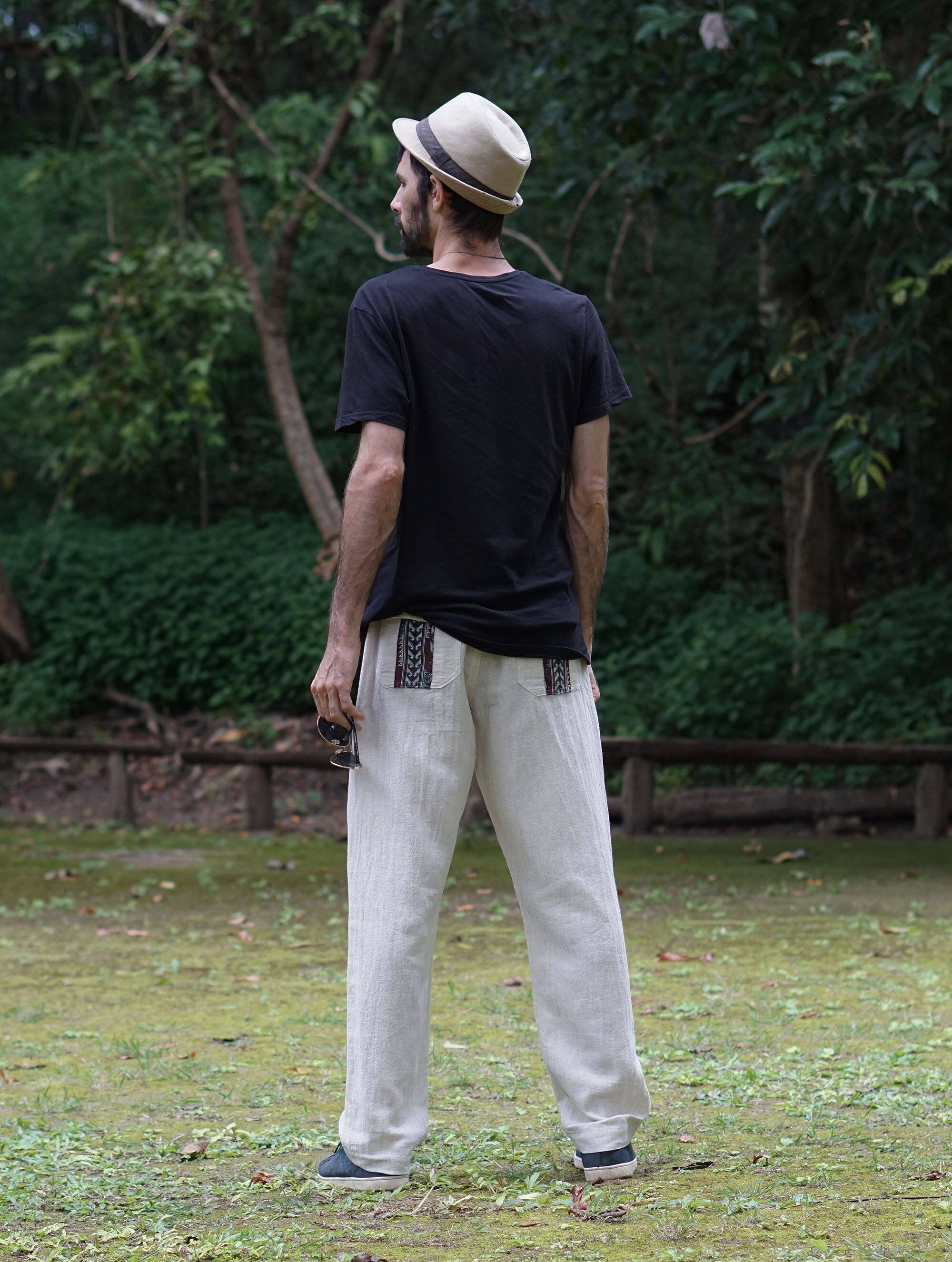 Loose Fit Straight Cut Hemp Pants for 