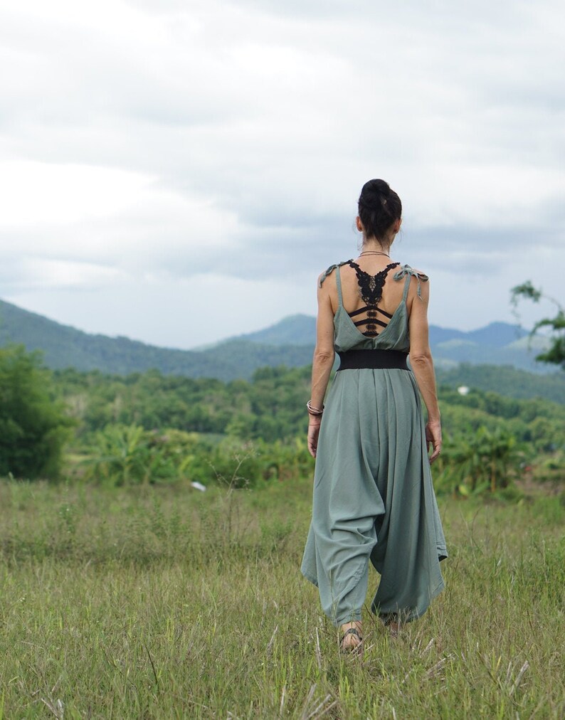 Harem Jumpsuit Wide Leg Jumpsuit Yoga Romper Summer Etsy UK