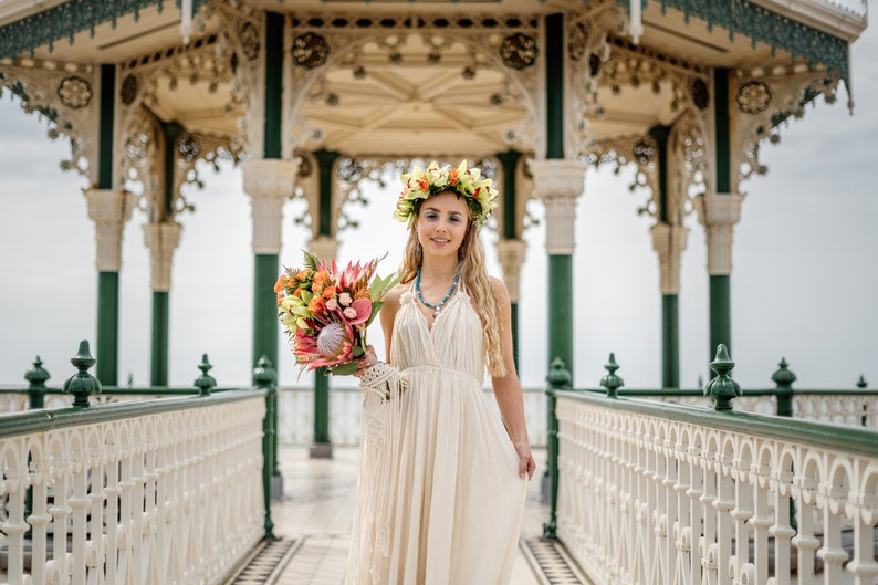 Robe de Mariée, Robe de Mariée Boho, Robe de Mariée Bohème, Elégante Robe Boho, Robe de Mariage, Robe de Mariée en Coton Robe Boheme mariage image 4