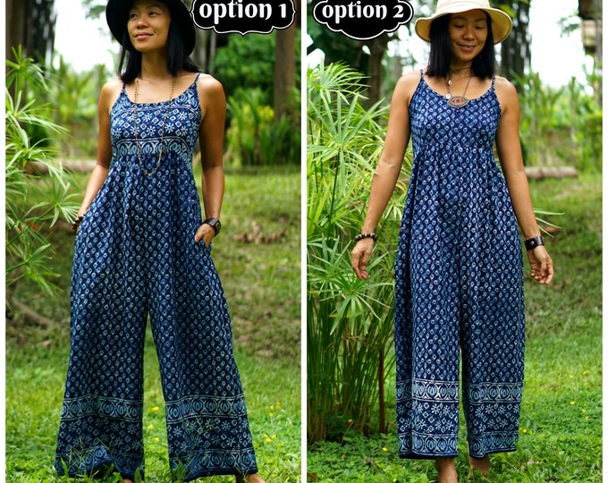 Boho Jumpsuit Wide Leg Jumpsuit Loose Jumpsuit Boho Etsy