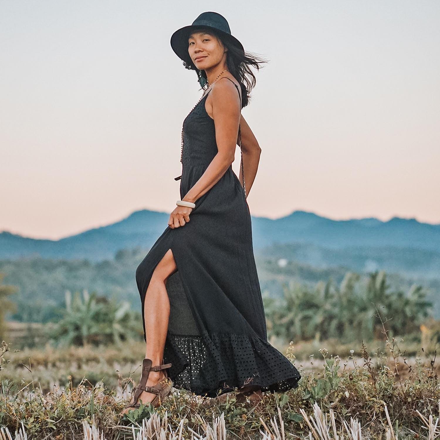 Black Flowy Sleeveless Maxi Dress - Etsy