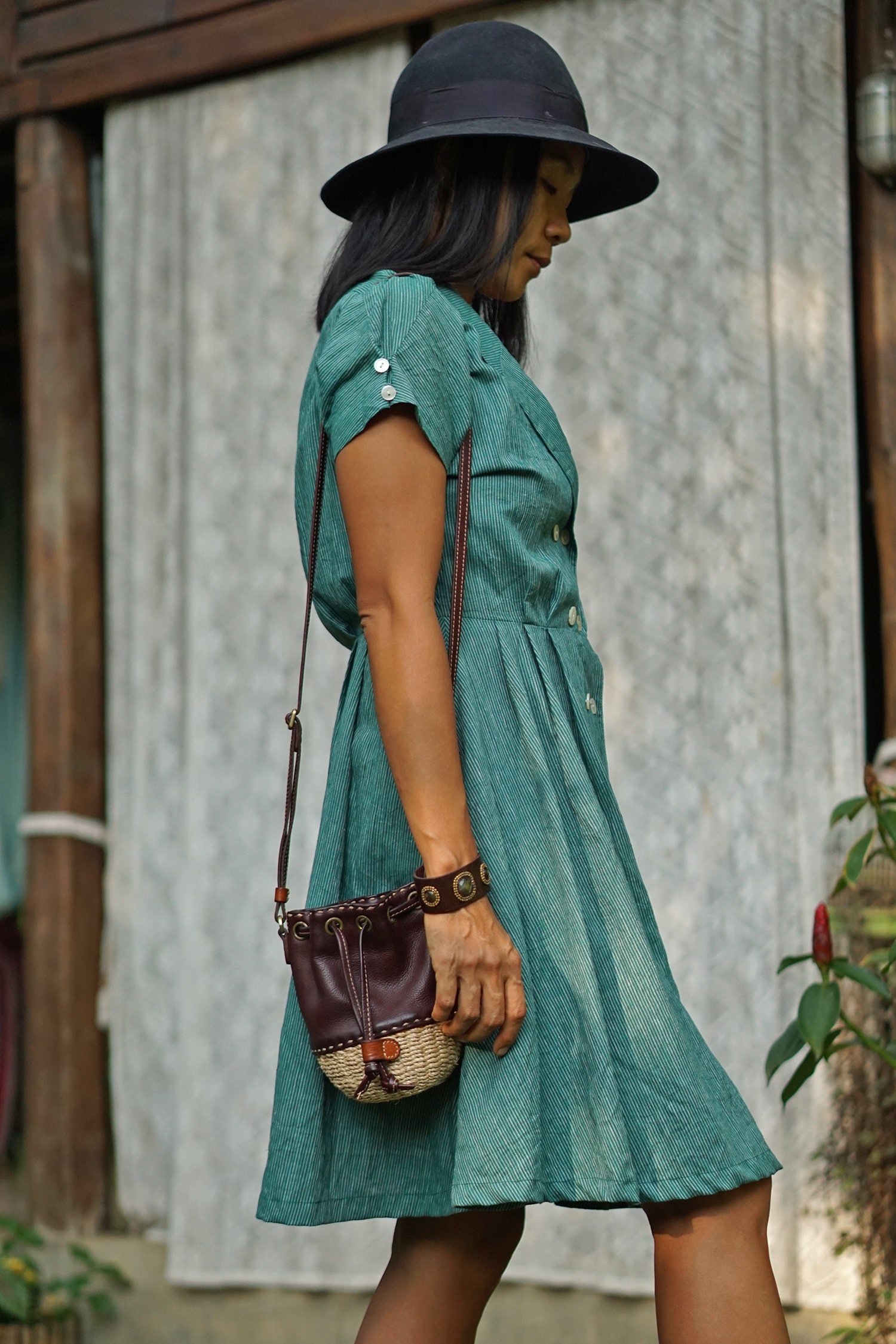 Linen Green Dress Linen Mini Dress Linen Vintage Dress Etsy