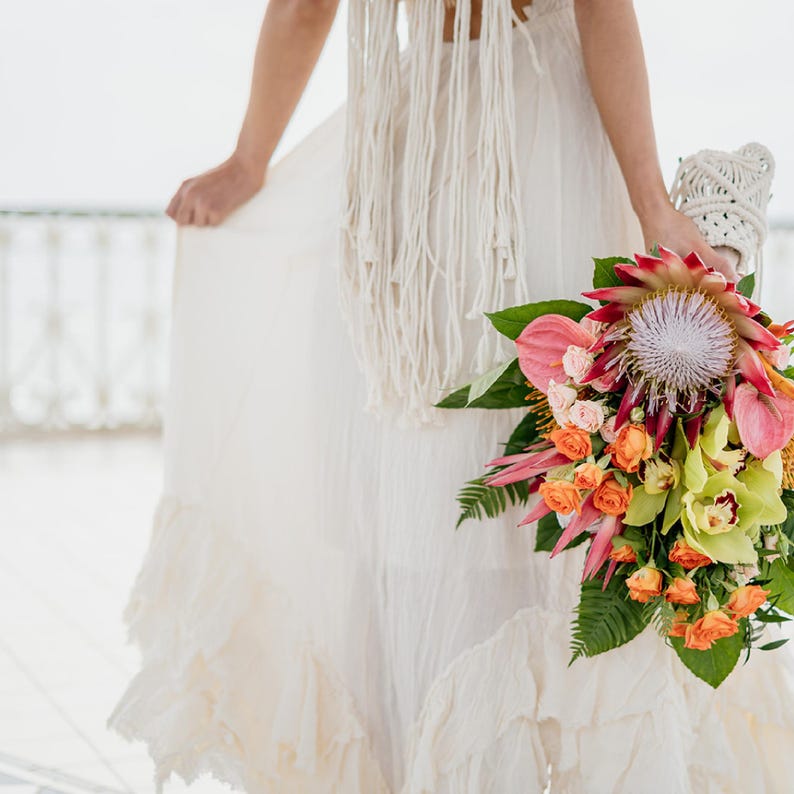Summer Boho Dress, Ruffle Cotton Bohemian Dress, Sleeveless Boho Dress, Off White Cotton Dress, Strappy Open-Back Maxi Dress image 6