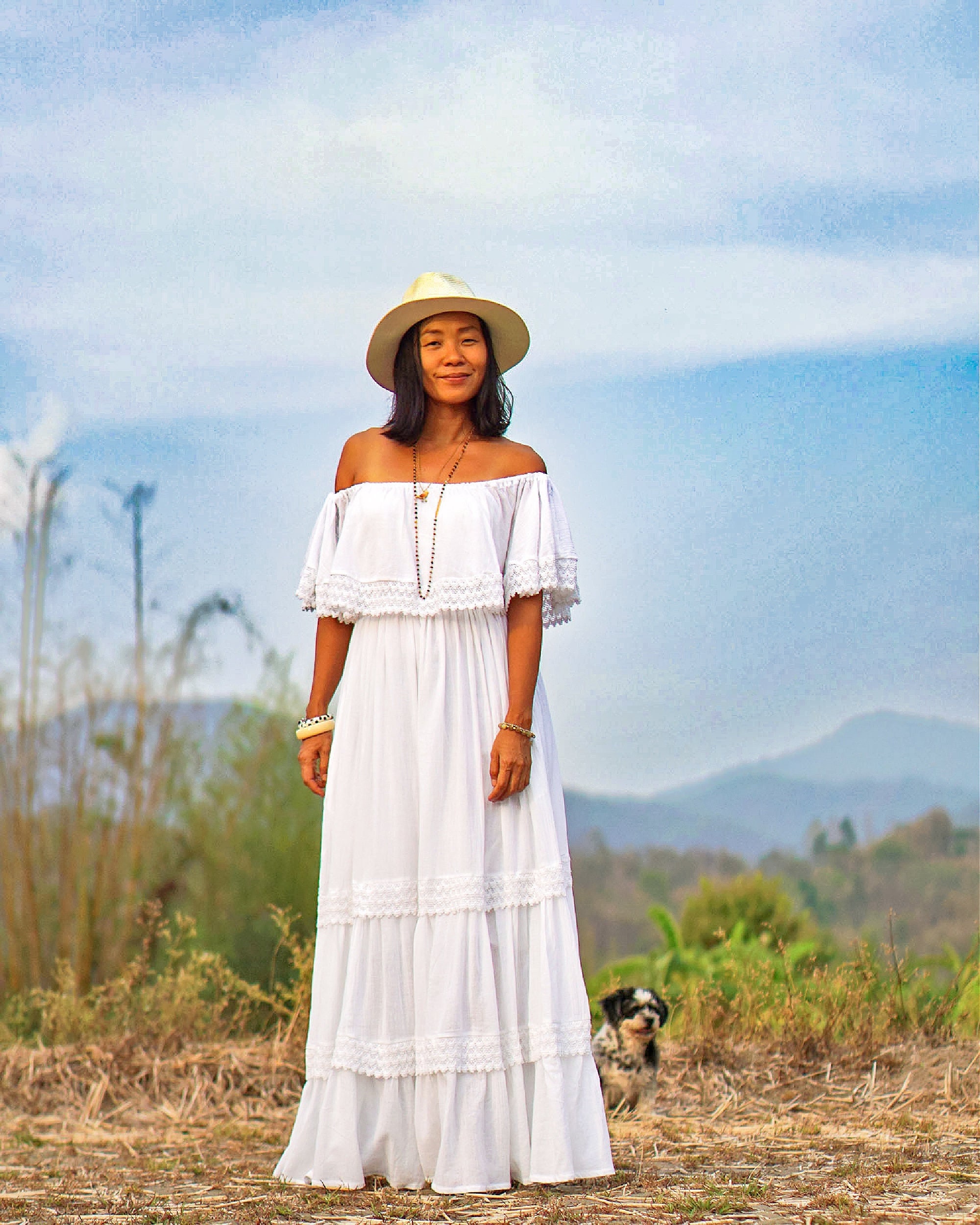 Maxi White With Lace Trim Elegant and - Etsy