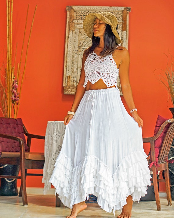 Ingenioso es bonito longitud Falda maxi blanca forrada falda blanca forrada falda blanca - Etsy México