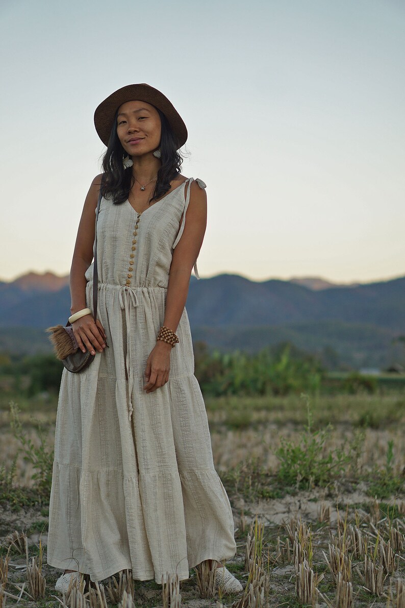 Linen Jumpsuit Linen Clothing Linen Maxi Dress Boho Etsy