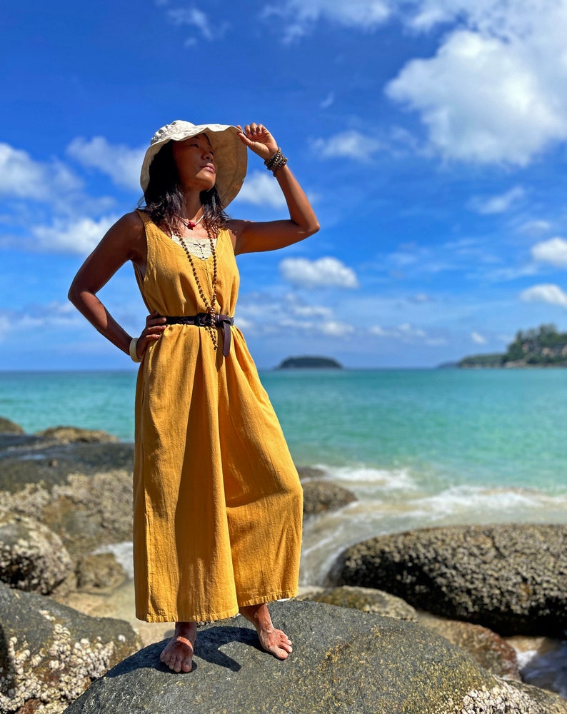 Yellow Jumpsuit Mustard Jumpsuit Jumpsuit With Pockets Etsy