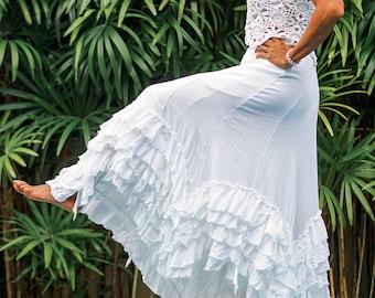 White Maxi Skirt Lined, White Skirt Lined, Long White Skirt, Wedding White  Skirt, Bohemian White Skirt, White Skirt, Boho White Skirt, Skirt -   New Zealand