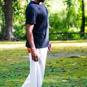 Men Linen Pants, White Linen Pants, Men Linen Clothing, Linen Pocket