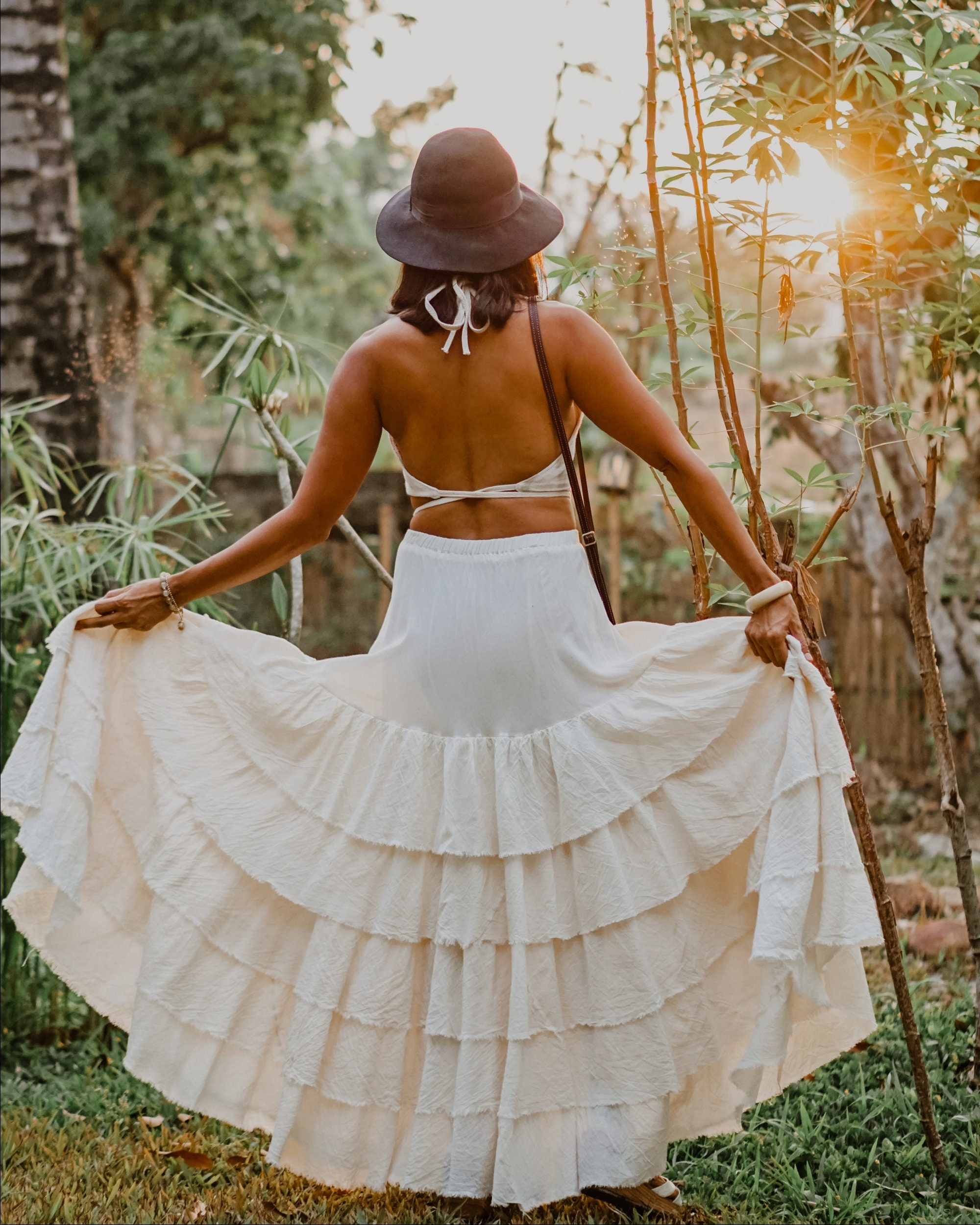 High Waist off White Maxi Boho Skirt for Women Full Circle - Etsy