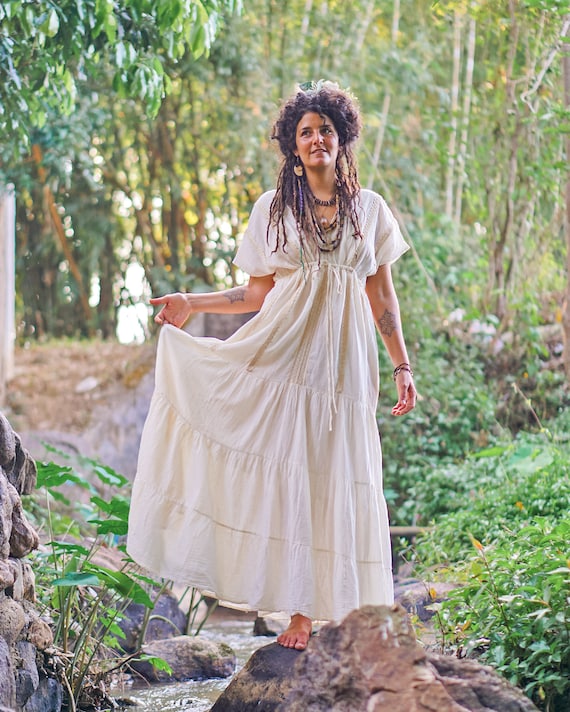 Plus Size Boho Dress, Plus Size Bohemian Dress, Cotton Dress, Plus