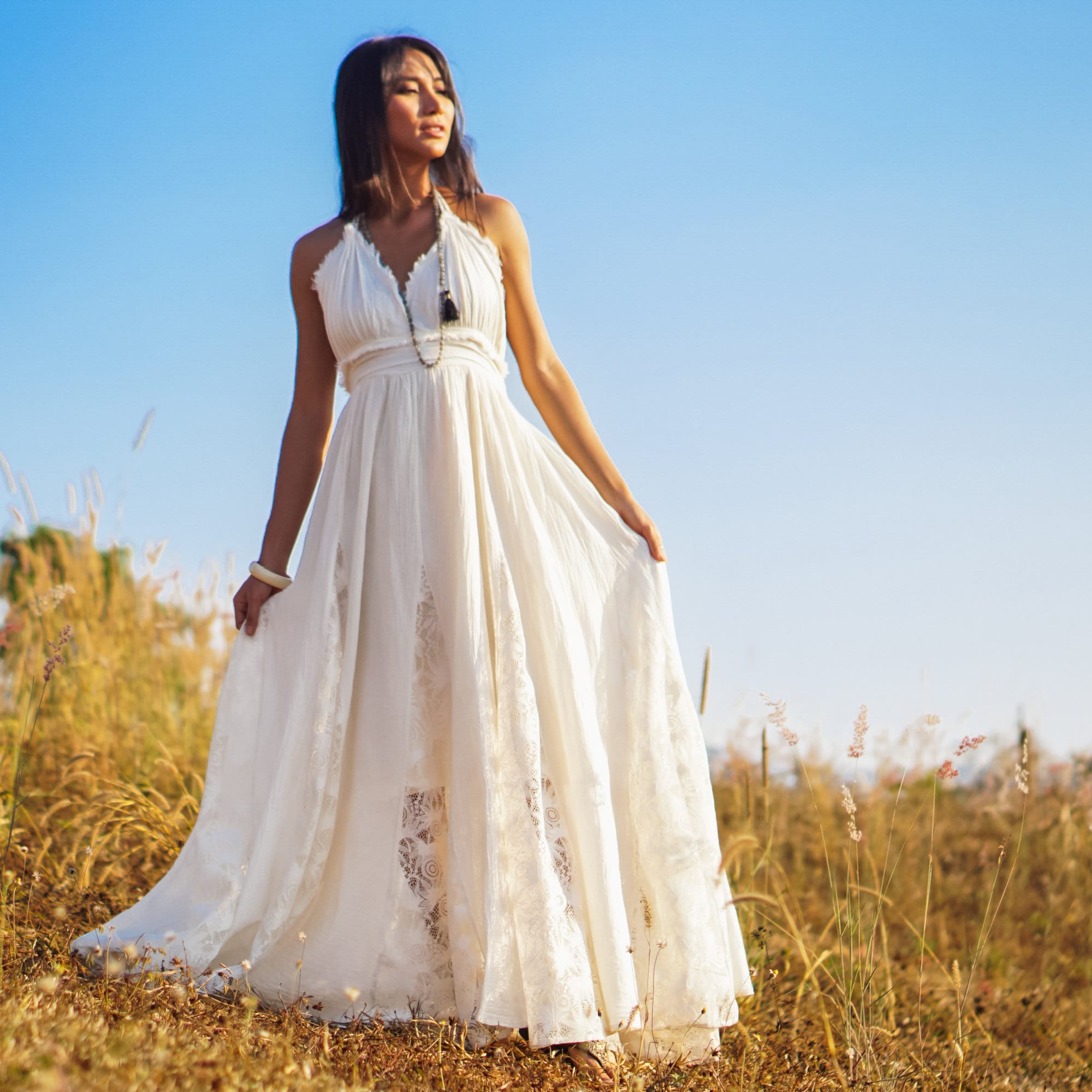 green emerald velvet dress Lorelei Dress White Waves - Fair Trade Dresses