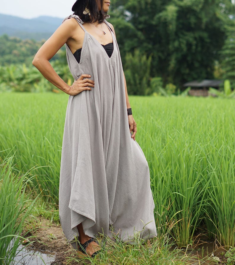 Festival Cotton Grey Harem Jumpsuit for Women Plus Size Flow Etsy