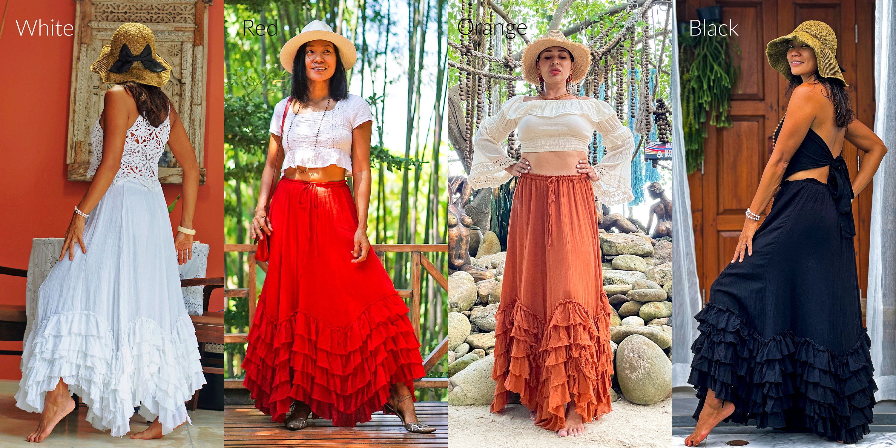 Knee length top red maxi skirt