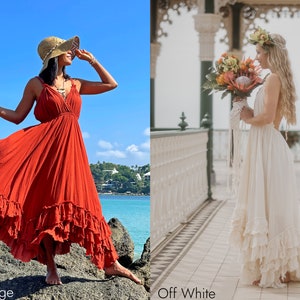 Robe de Mariée, Robe de Mariée Boho, Robe de Mariée Bohème, Elégante Robe Boho, Robe de Mariage, Robe de Mariée en Coton Robe Boheme mariage image 10