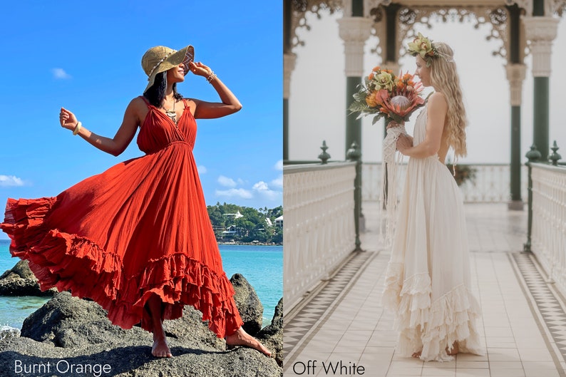 Robe de Mariée, Robe de Mariée Boho, Robe de Mariée Bohème, Elégante Robe Boho, Robe de Mariage, Robe de Mariée en Coton Robe Boheme mariage image 10