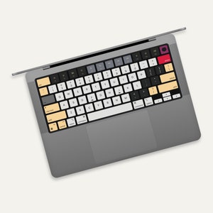 Contrasting Colors MacBook Keyboard Sticker | Dynamic Pattern MacBook Keyboard Sticker Decal | Eye-catching Accent MacBook Keyboard Cover