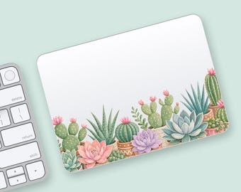 Cactus Watercolor Clear Trackpad Skin, Succulent Boho Transparent Trackpad Wrap, Desert Plant Vinyl Decal for Apple Trackpad