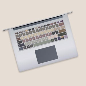 Morandi Color Palette Surface Laptop Keyboard Stickers | Vintage Pastel Tone Surface Pro Keyboard Decal | Smooth Color Keyboard Protector