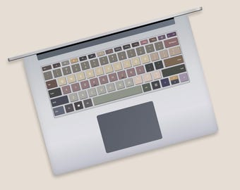 Morandi Color Palette Surface Laptop Keyboard Stickers | Vintage Pastel Tone Surface Pro Keyboard Decal | Smooth Color Keyboard Protector