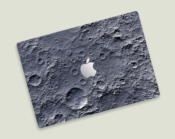 Lunar Surface Texture MacBook Skin | High-Definition Moon MacBook Decal | Tranquil Grey Tones MacBook Cover | Lunar Exploration MacBook Skin