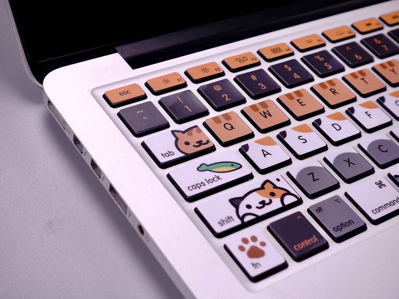 Happy Cat keyboard Stickers MacBook Air 13 Vinyl Keyboard Cover MacBook keyboard individual key Stickers MacBook Pro 16 Keyboard stickers