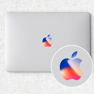 Retro apple logo sticker macbook pro decals macbook air macbook pro decal vinyls macbook decals sticker Vinyl mac decals Apple Mac Decal