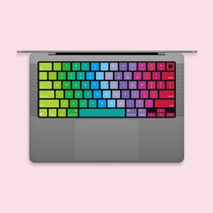 Vibrant Rainbow Mosaic Keys Sticker for MacBook Keyboard Colorful MacBook Keyboard Decal Creative Spectrum MacBook Air Keyboard Sticker image 7