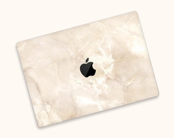 Beige Marble MacBook Pro Touch 16 Skin MacBook Air Cover MacBook Retina 12 Protective Vinyl skin Anti Scratch Laptop Top and Bottom Cover