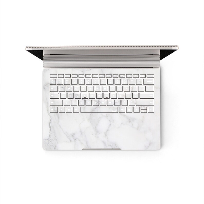 Microsoft Surface Book Skin Keyboard sticker White Marble Etsy