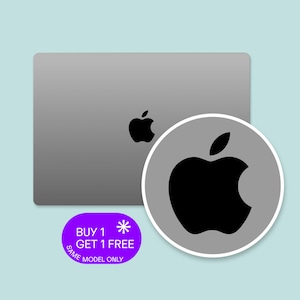 Classic Matte Black Finish MacBook Logo Sticker | Non-Reflective & Scratch Resistant MacBook Logo Sticker | Minimalist MacBook Logo Decal