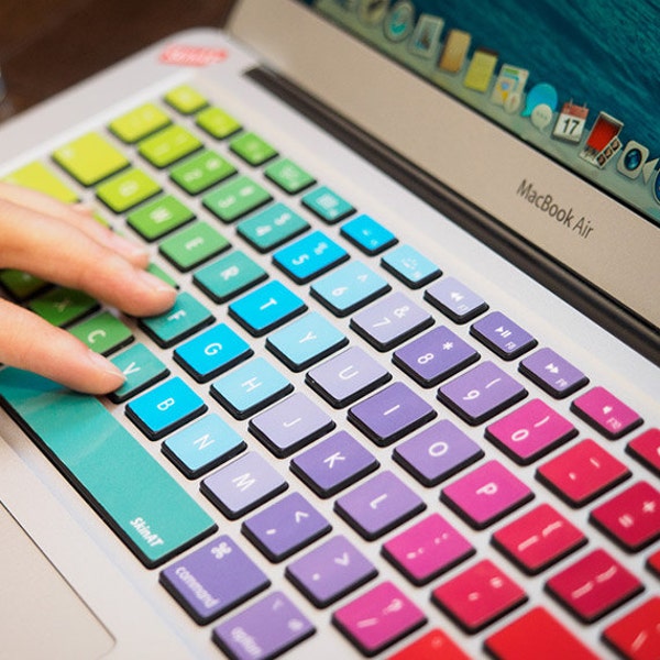 Lebendiger Regenbogen-Mosaik-Tasten-Aufkleber für MacBook-Tastatur | Bunter MacBook-Tastaturaufkleber | Creative Spectrum MacBook Air Tastaturaufkleber