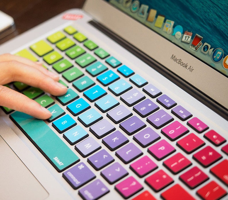 Vibrant Rainbow Mosaic Keys Sticker for MacBook Keyboard Colorful MacBook Keyboard Decal Creative Spectrum MacBook Air Keyboard Sticker image 1