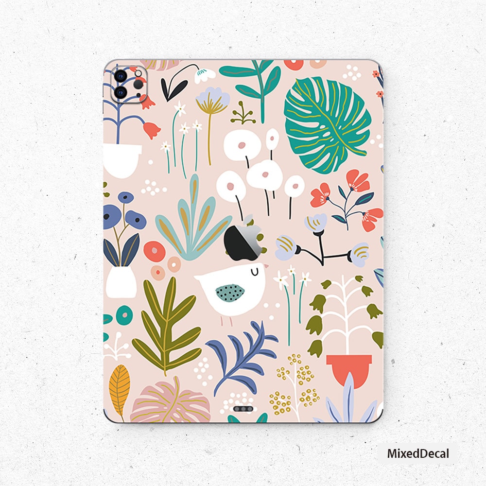 Ipad 9 Sticker New iPad Pro 12.9 Back Sticker Garden Style iPad Mini Decal Cover Skin ...