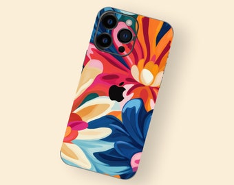 Colorful Blossoms iPone Skin, Hand-Painted Floral iPhone Sticker,3M , Ultra-Thin Skin, Scratch-Resistant, Protective Skin,Easy Application