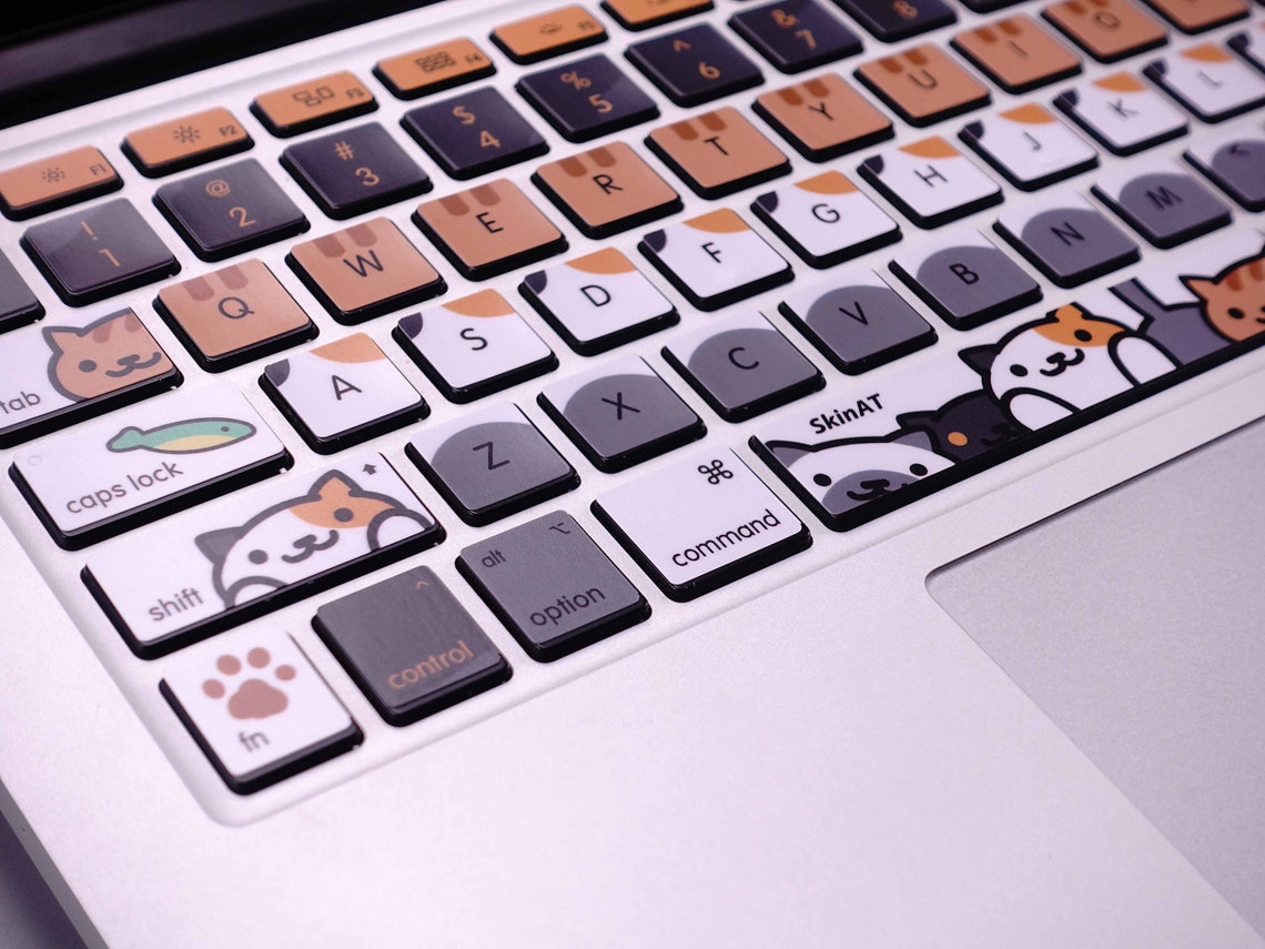 Happy Cat Keyboard Stickers Laptop Keyboard Cover Vinyl Etsy