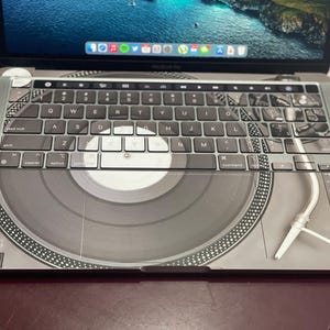 DJ Console MacBook Air Skin | Vinyl Rhythm Theme MacBook Pro Decal | Retro Turntable MacBook Cover | DJ MacBook Artistic MacBook Sticker