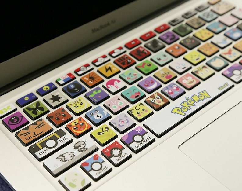 Pokemon teclado pegatinas portátil teclado cubierta de vinilo Etsy