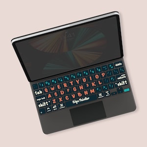 Artistic Alphabets Key Sticker for Magic Keyboard for iPad | Vivid Key Impressions iPad Magic Keyboard Decal | Unique iPad Keyboard Stickers