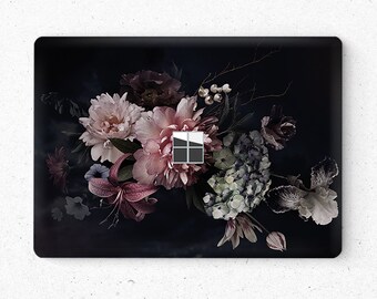 Dark Floral Aesthetics Laptopstickers Microsoft Surface Book Skin Surface Laptop Protector Cover boven- en onderkant 3M Skin