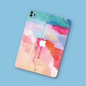 Skin adhésive d&#39;iPad Pro Splash aquarelle | Sticker iPad Air pastel doux | Skin pour iPad éclatant | Emballage fluide pour iPad Pro | Housse pour iPad au design créatif
