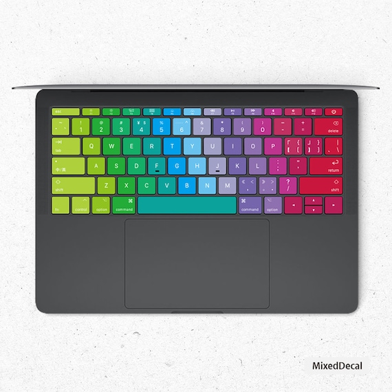 2020 Gradient Keyboard Cover Skin for Turkey MacBook Air 13 Pro 13 15 Retina Silicone Turkish Euro Enter Keyboard Stickers-Rainbow
