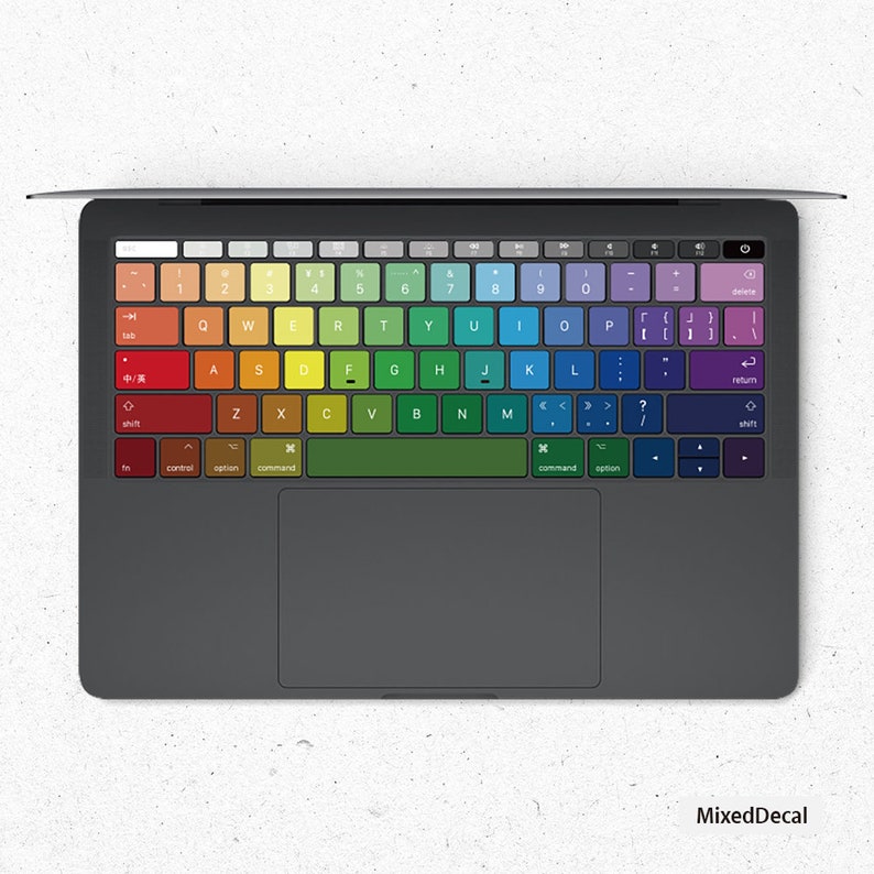 Rainbow MacBook keyboard Laptop Stickers Keyboard Decal MacBook Air 13 Vinyl Skin Kits MacBook Touch Bar MacBook Pro 16 Skin 