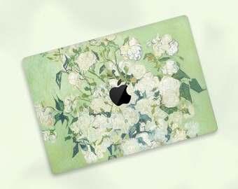 Laptop Skin MacBook Pro Sticker Apple Mac Air Decal Retina Touch Bar Cover MacBook Pro 16 Skin MacBook Pro 15 MacBook Air 13 White rose