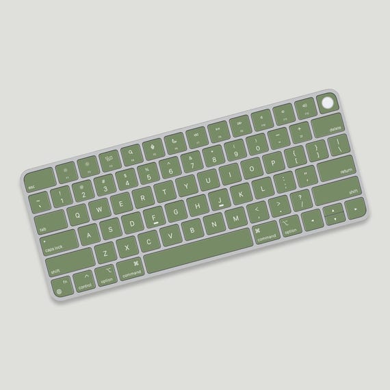 Soft Matte Green Apple Magic Keyboard Stickers, Solid Sage Keycap