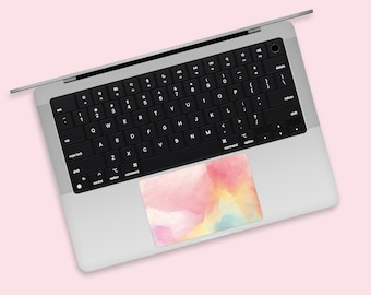 Pastel Watercolor MacBook Trackpad Skin, Pink Coral Gradient Trackpad Decal, Dreamy Abstract Touchpad Sticker