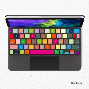 iPad Magic Keyboard Keys Skin iPad Pro 12.9 iPad Pro 11 Colorful Squares Individual Stickers