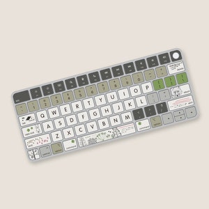 Grey Forest Keyboard Sticker for Magic Keyboard with Touch ID Model A2449 or A2450, Keyboard Decals